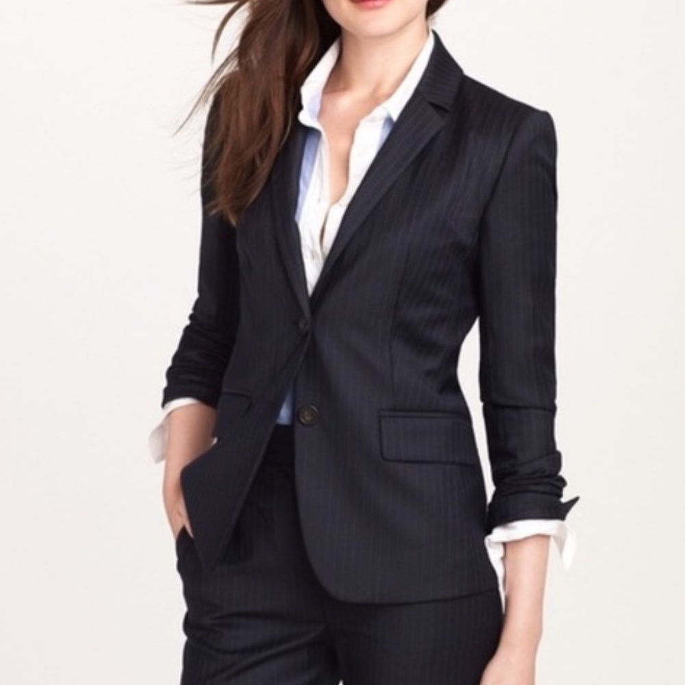 J Crew Super 120s Wool Pinstripe Jacket Blazer